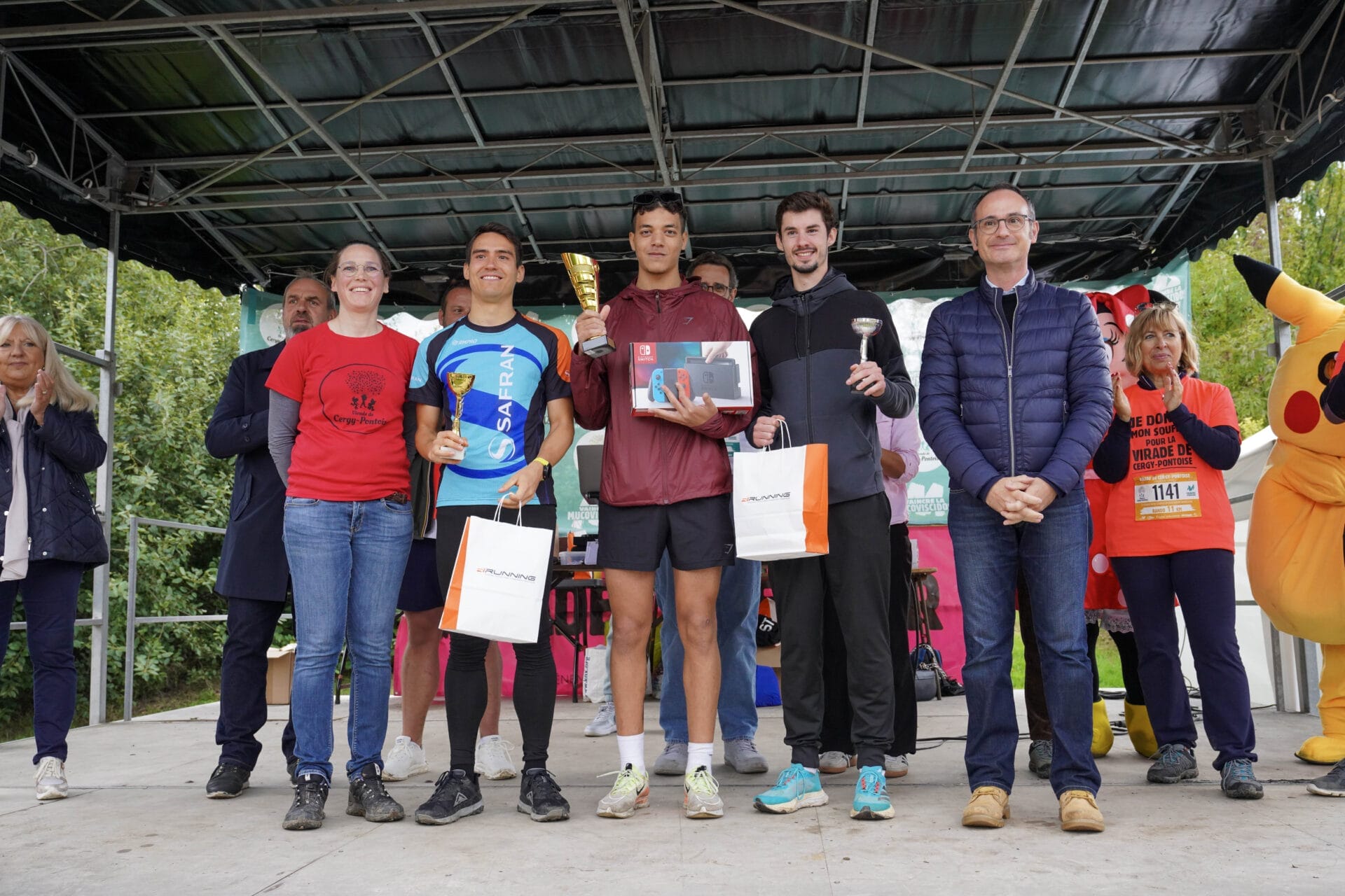 les trois premiers hommes gagnants de la course 10 km de la virade de cergy-Pontoise